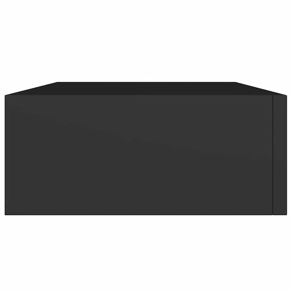 Wall-mounted Drawer Shelf Black Floating Storage Organizer 40x23.5x10cm
