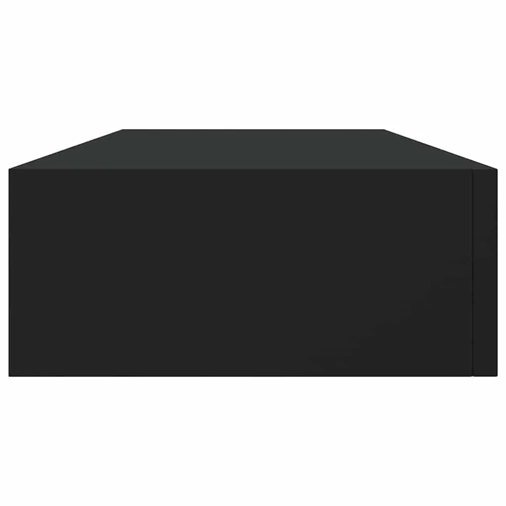 Wall-mounted Drawer Shelf Floating Storage Black MDF 60x23.5x10cm