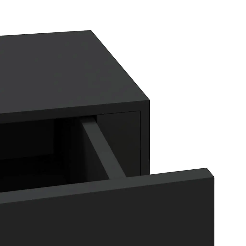 Wall-mounted Drawer Shelves 2 pcs Black Floating Storage Organizer