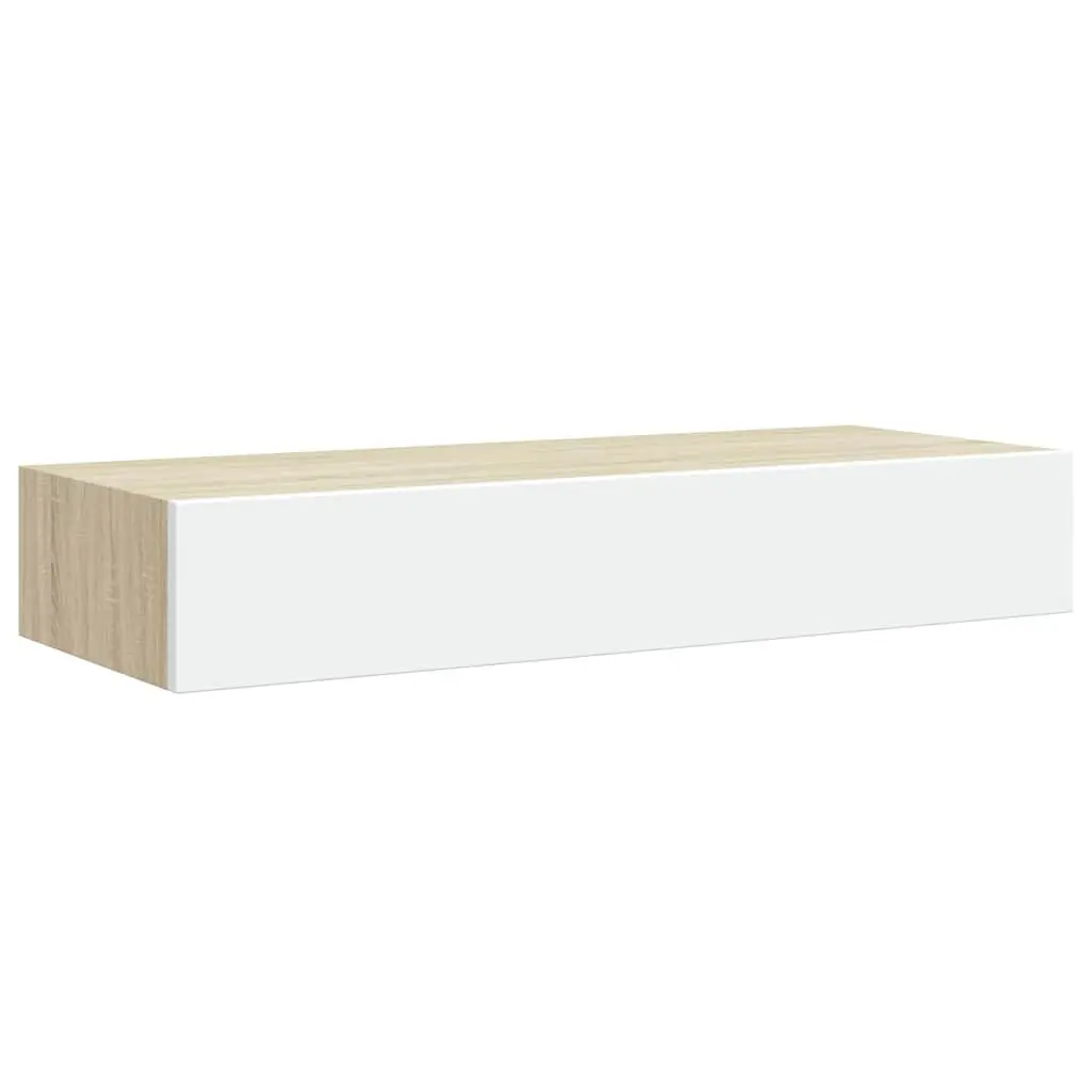Wall-mounted Drawer Shelf Floating Storage MDF Brown 60x23.5x10cm