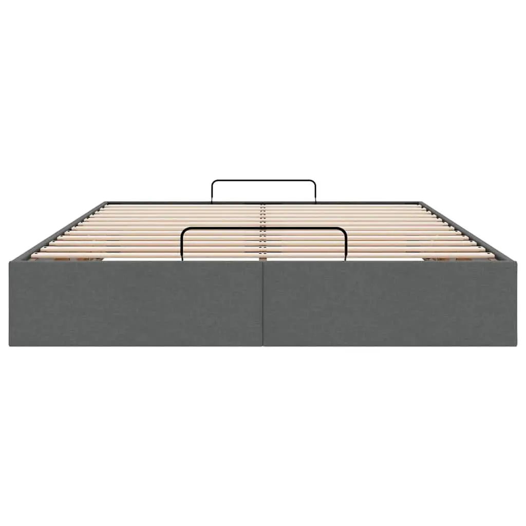 Ottoman Storage Bed Frame Double Grey Fabric Lift Mechanism