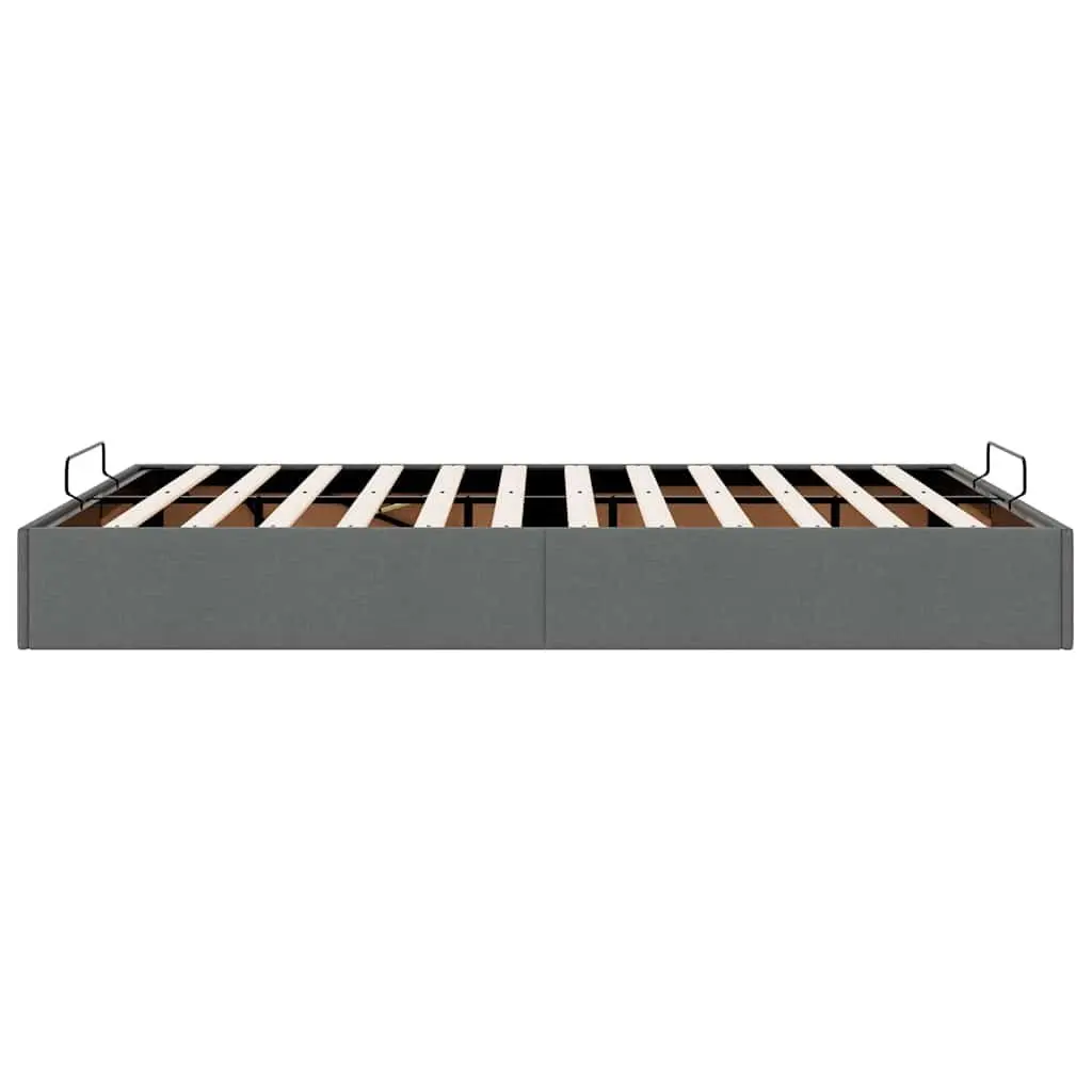 Ottoman Storage Bed Frame Double Grey Fabric Lift Mechanism