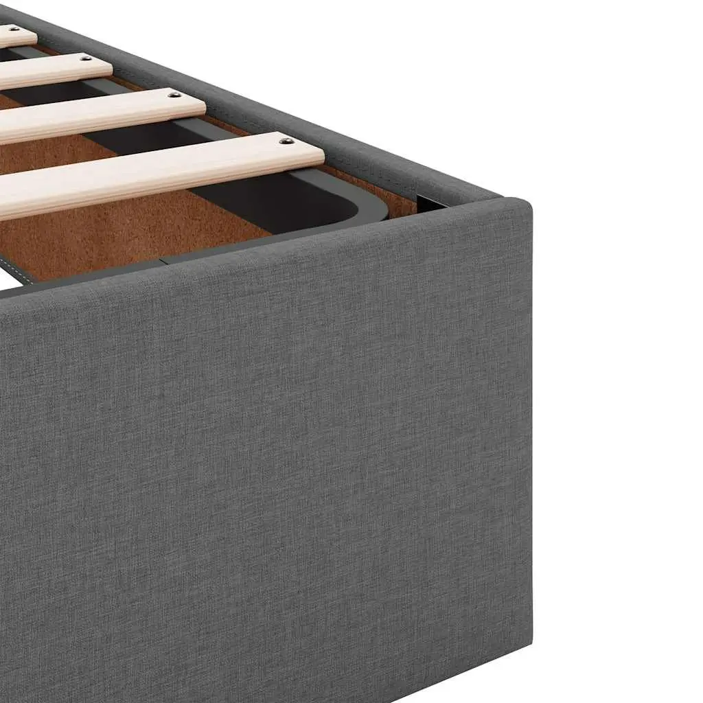 Ottoman Storage Bed Frame Double Grey Fabric Lift Mechanism