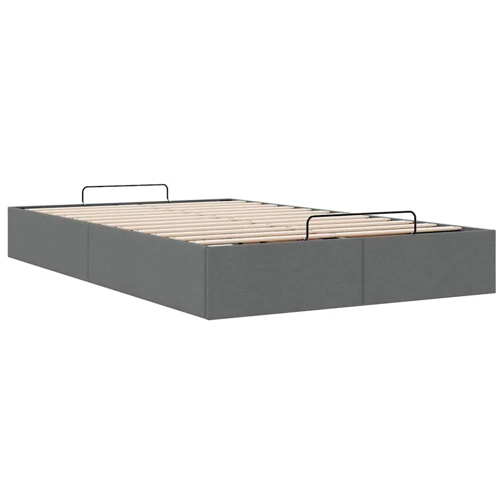 Ottoman Storage Bed Frame King Single Grey Fabric Hydraulic Lift Mechanism