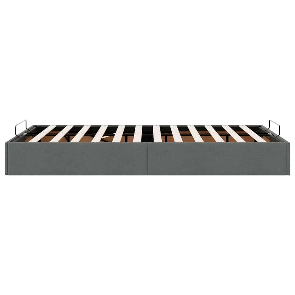 Ottoman Storage Bed Frame King Single Grey Fabric Hydraulic Lift Mechanism