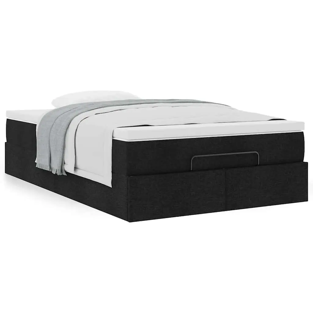 Ottoman Bed King Single Black Fabric Storage Lift Up Frame with Pocket Spring Mattress