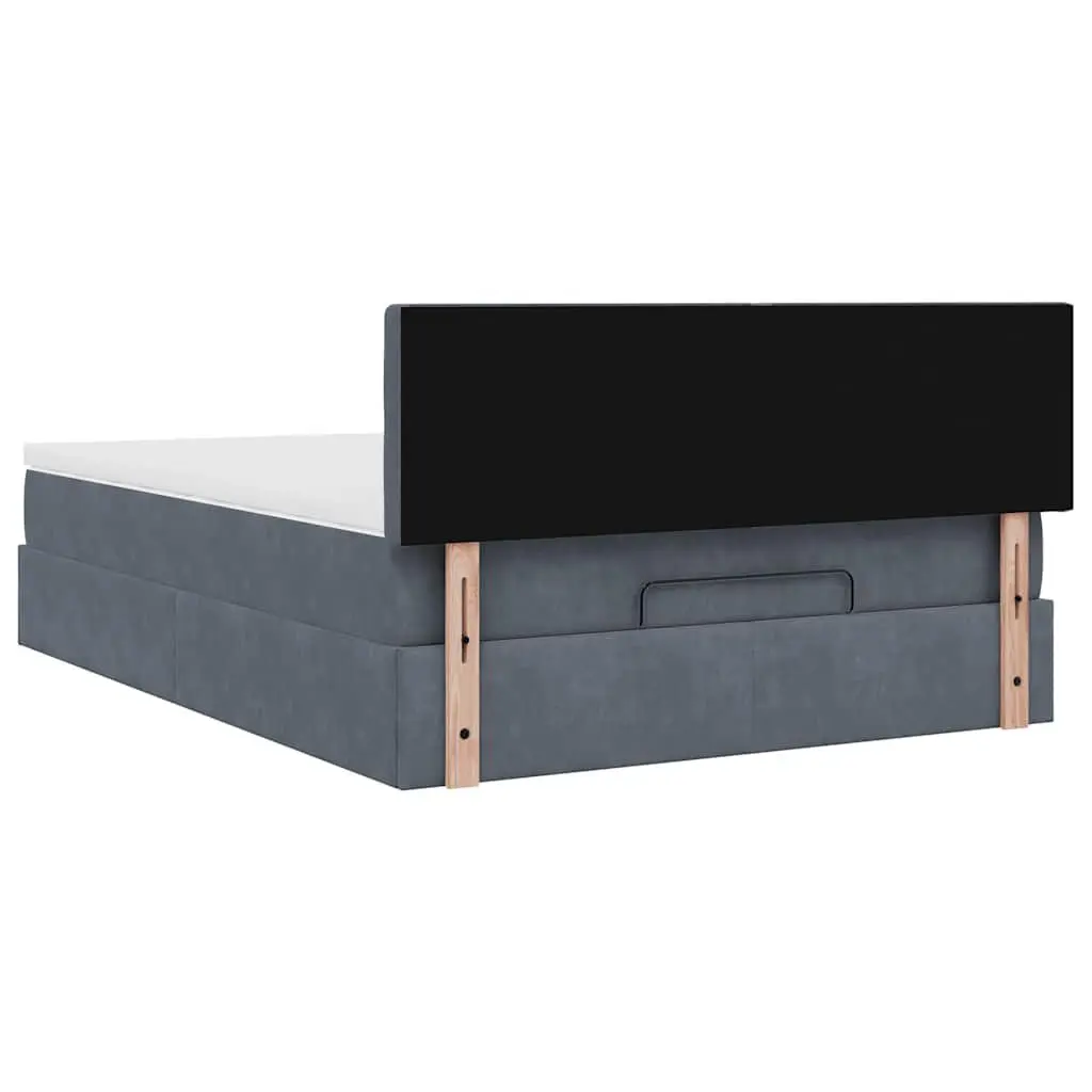 Double Ottoman Bed with Hydraulic Lift Pocket Spring Mattress Grey Velvet
