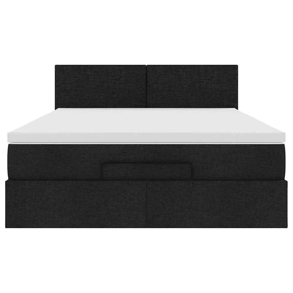 Double Ottoman Bed Pocket Spring Mattress Hydraulic Lift Storage Black Fabric