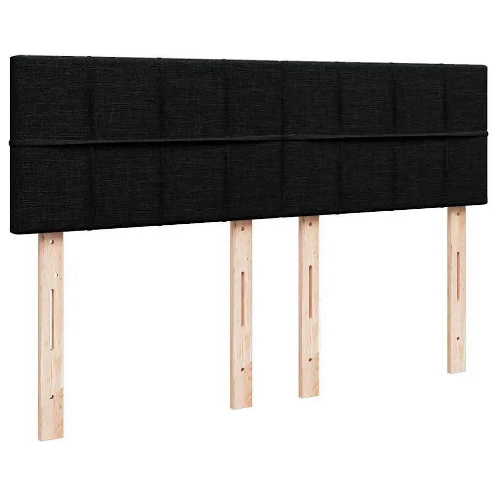 Ottoman Bed Double Black Fabric Pocket Spring Mattress with LED Lights and Hydraulic Lift Storage