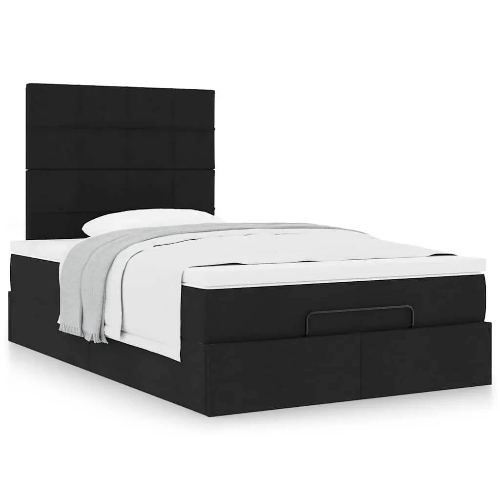 Ottoman Bed with Pocket Spring Mattress King Single Black Storage Furniture