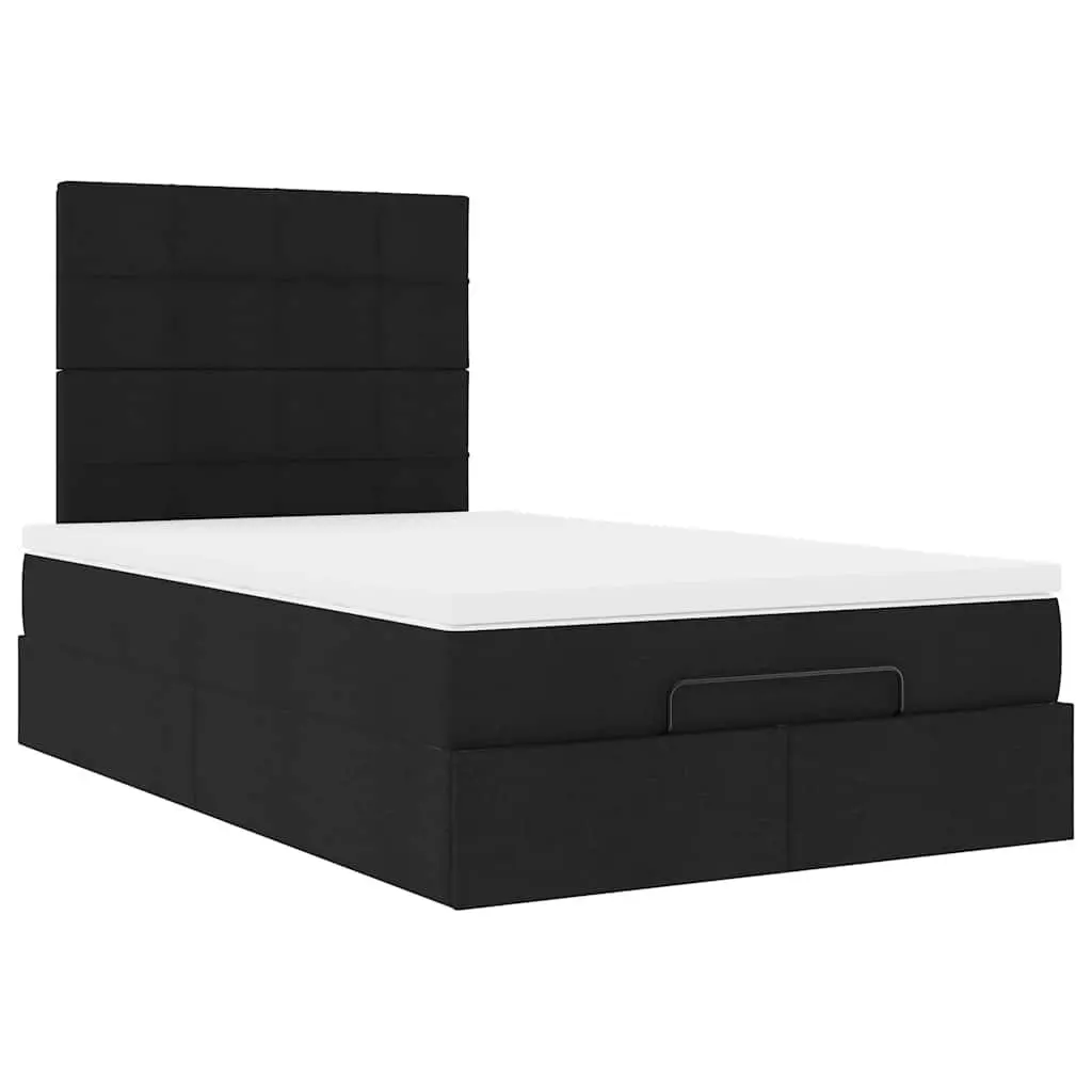 Ottoman Bed with Pocket Spring Mattress King Single Black Storage Furniture