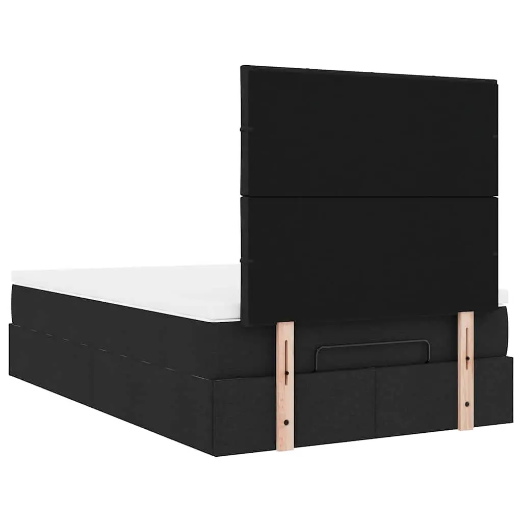 Ottoman Bed with Pocket Spring Mattress King Single Black Storage Furniture