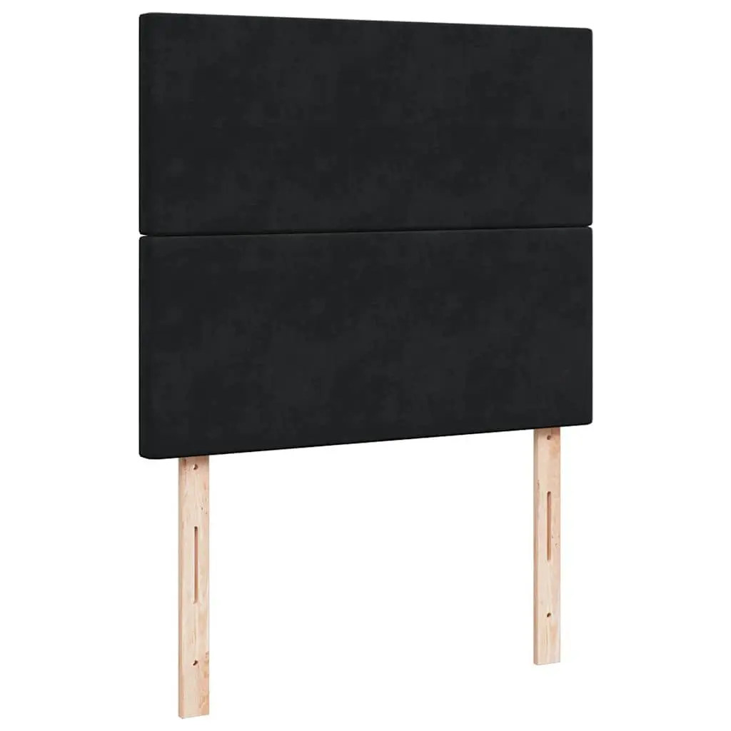 Ottoman Bed with Mattresses King Single Black Velvet Storage Lift Base