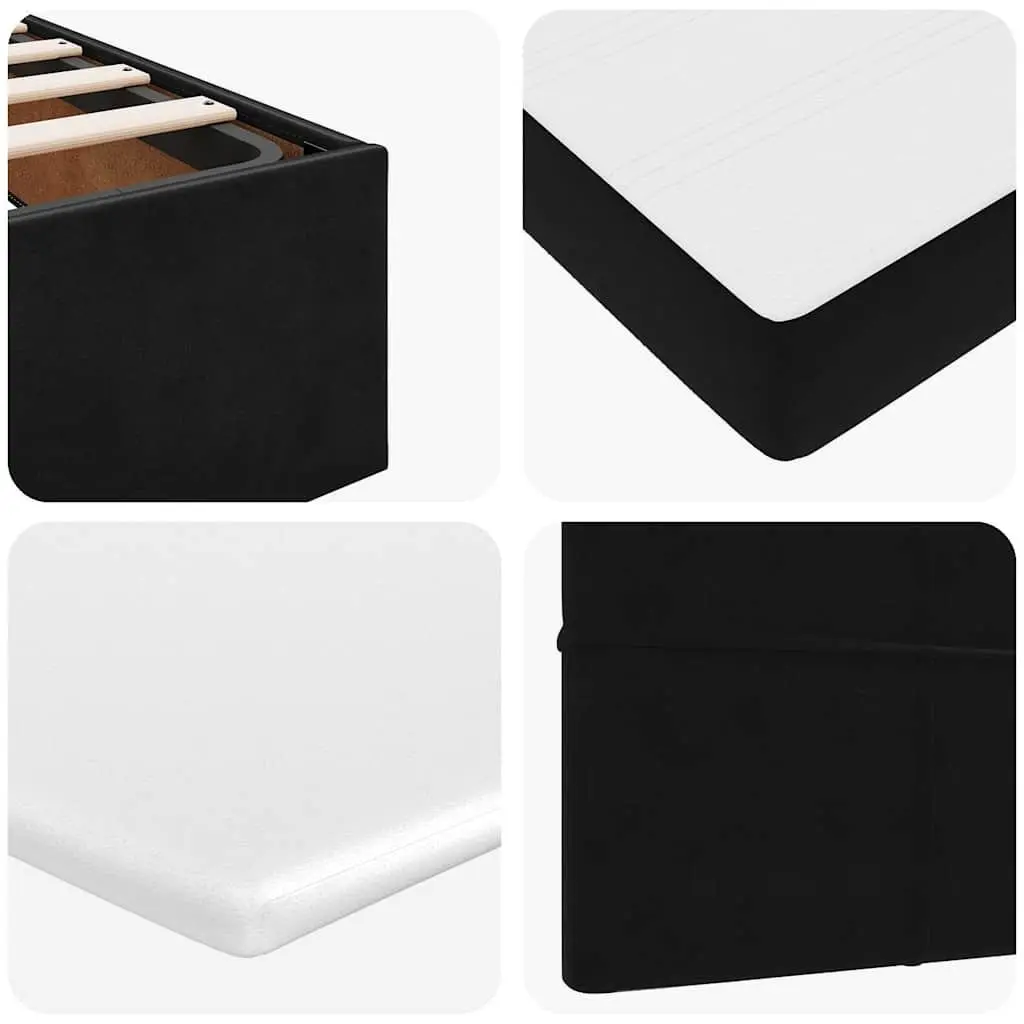 Ottoman Bed King Single Black Velvet Storage Lift Frame with Pocket Spring Mattress