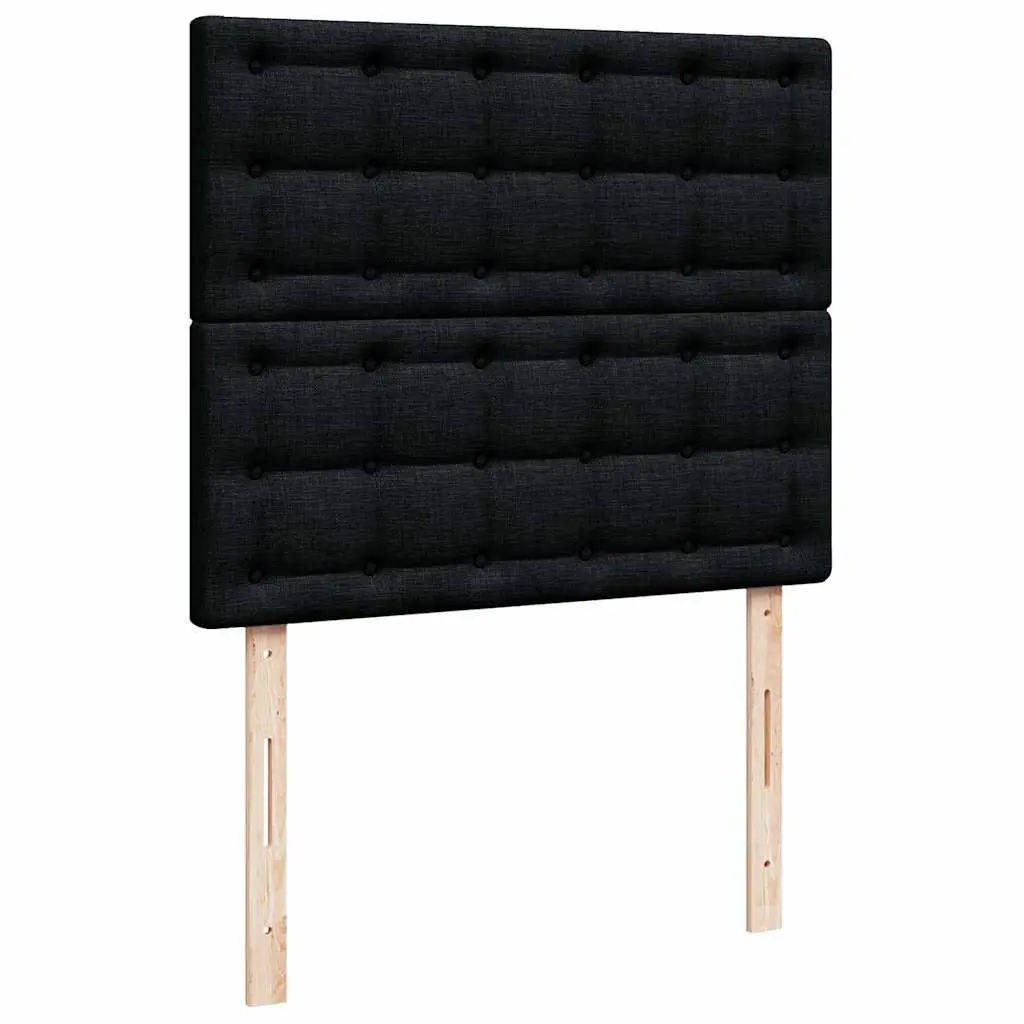 Ottoman Bed with Pocket Spring Mattresses & LED Lights King Single Black Velvet
