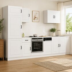 7 Piece Kitchen Cabinet Set White Storage Engineered Wood Furniture Compartments
