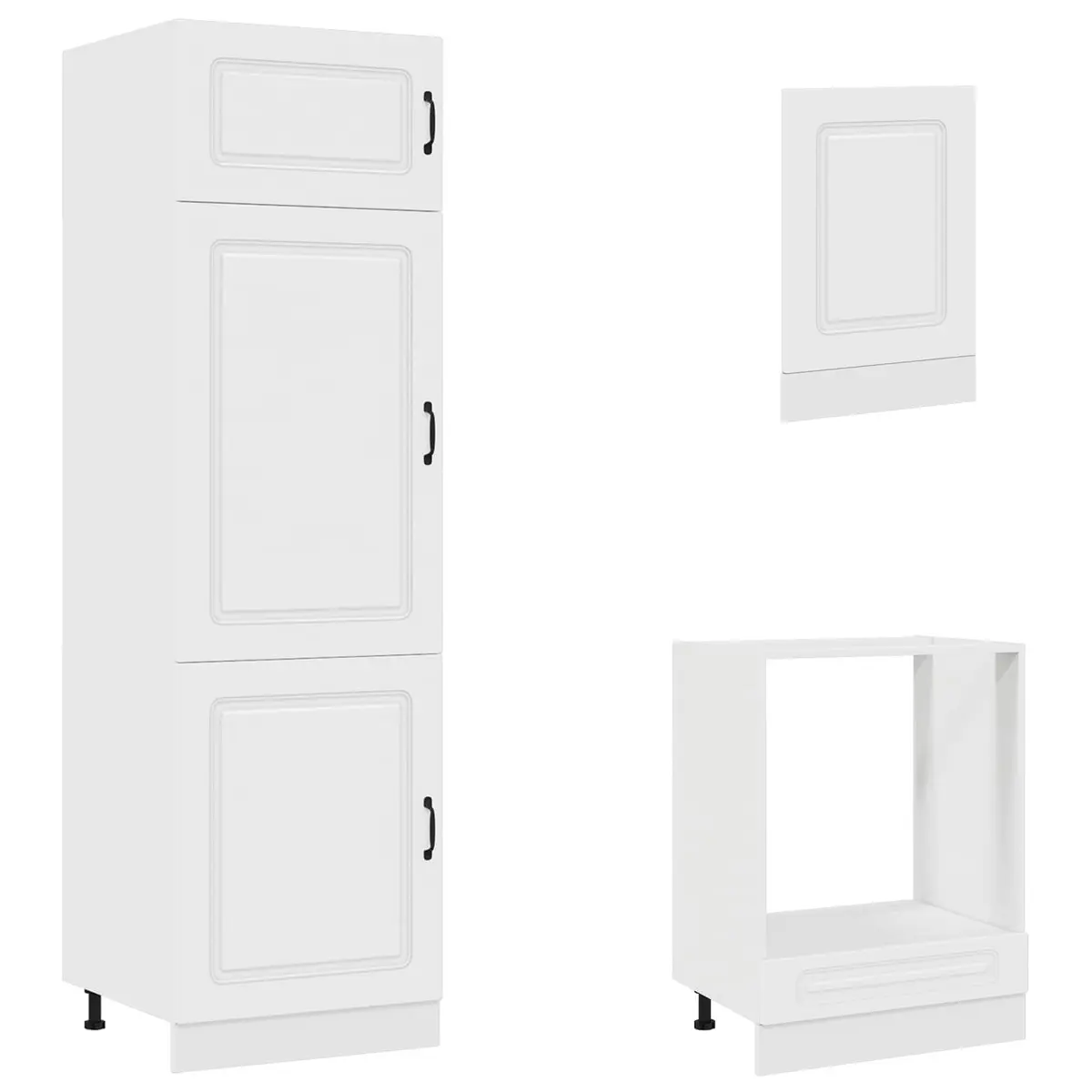 7 Piece Kitchen Cabinet Set White Storage Engineered Wood Furniture Compartments