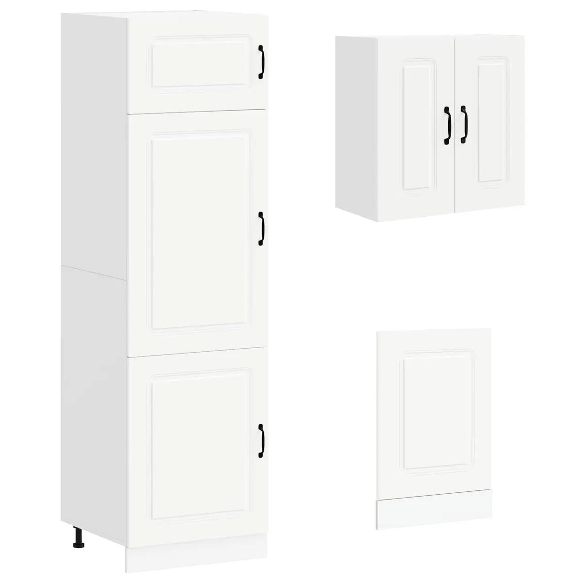 8 Piece Kitchen Cabinet Set White Engineered Wood Storage Cupboard
