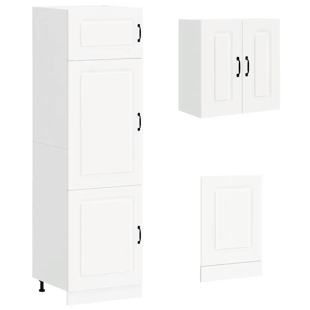8 Piece Kitchen Cabinet Set White Engineered Wood Storage Cupboard