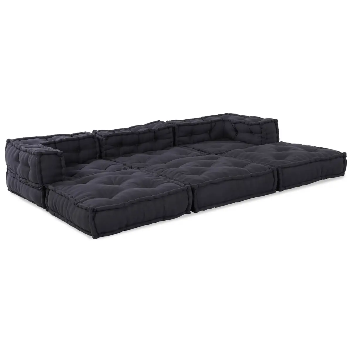 Modular Sofa Unit Fabric Anthracite 210 x 70 x 56 cm Indoor Outdoor