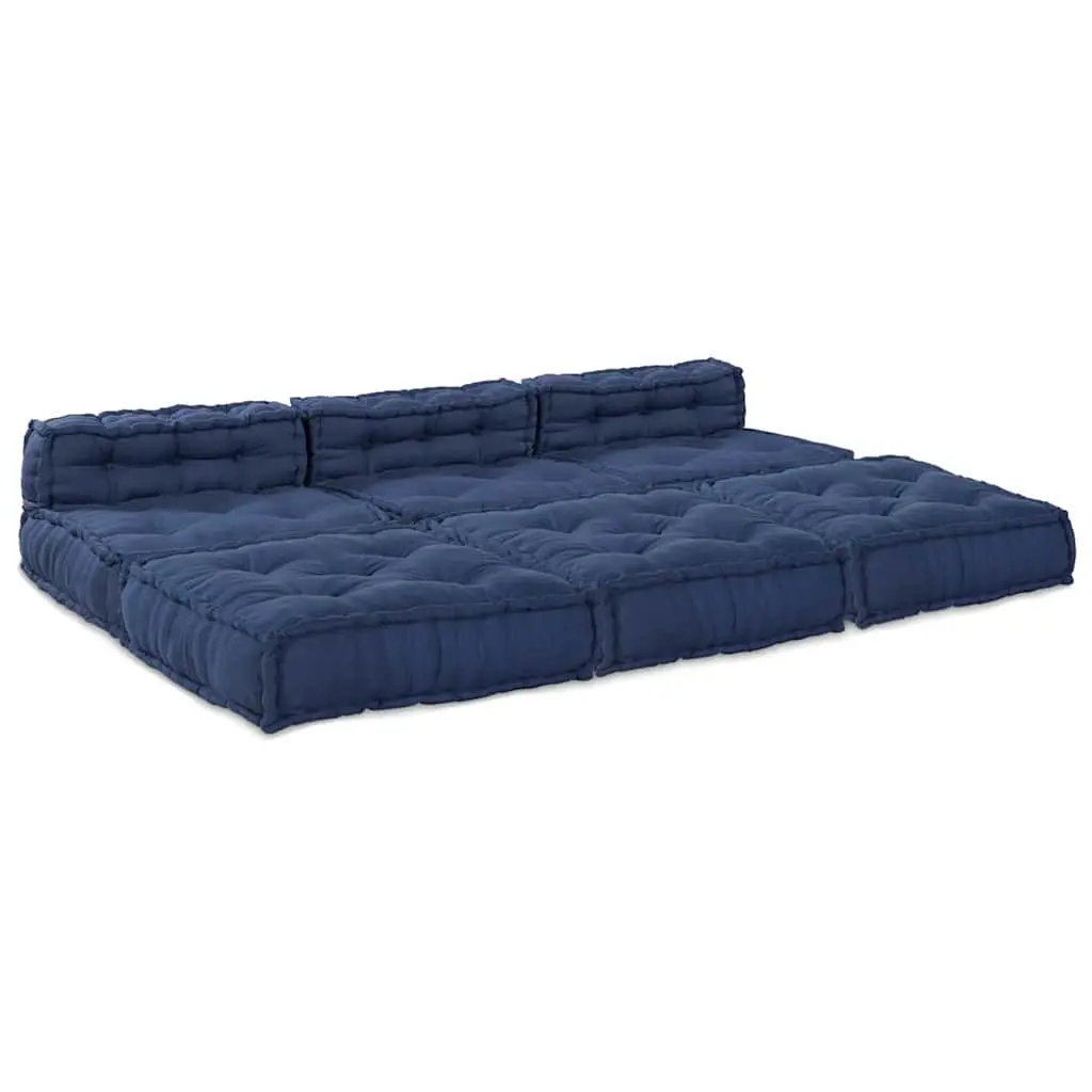 Modular Sofa Unit Fabric Indigo Blue 210 x 140 x 56 cm Indoor Outdoor
