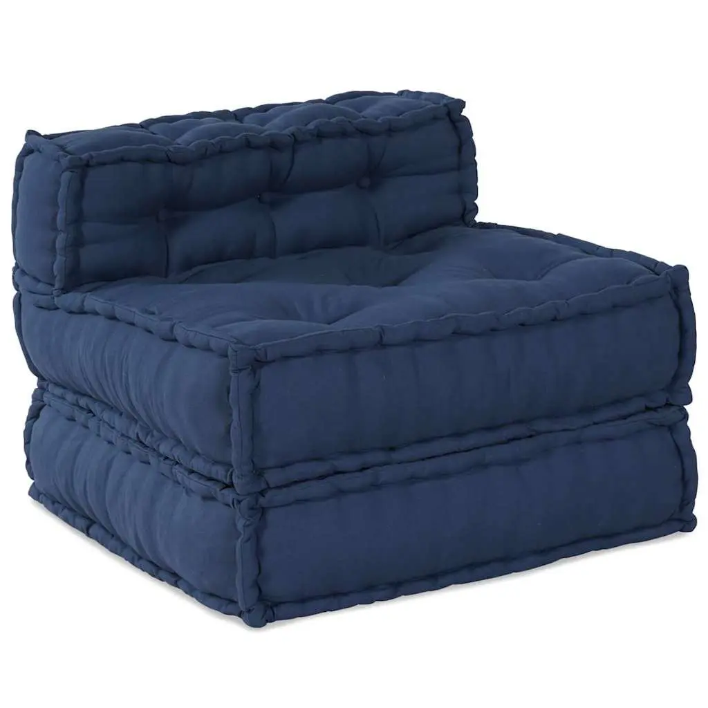 Modular Sofa Unit Fabric Indigo Blue 210 x 140 x 56 cm Corner Lounge Seat