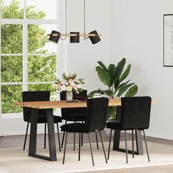 Dining Chairs Set of 4 Black Velvet Kitchen Room Seating Furniture
