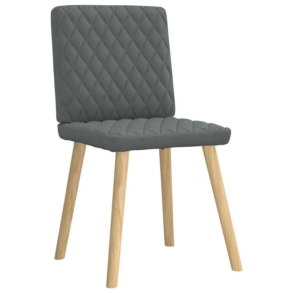 Dining Chairs 6 pcs Grey Fabric Kitchen Living Room Seat Padded Foam Backrest