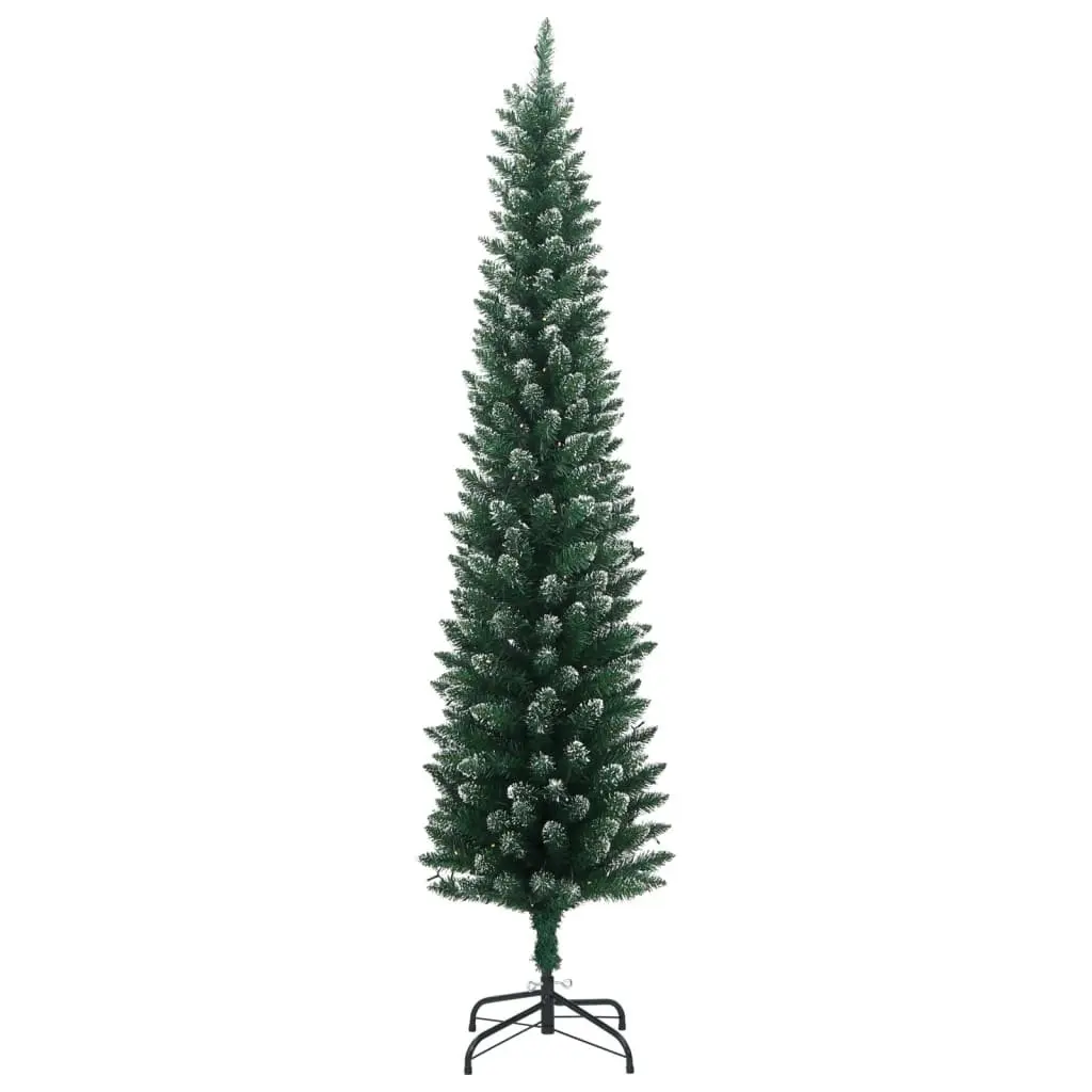 Artificial Slim Christmas Tree 150 LEDs 120 cm Green Holiday Decoration Xmas