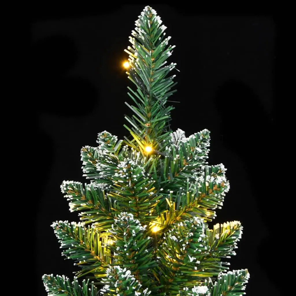 Artificial Slim Christmas Tree 150 LEDs 120 cm Green Holiday Decoration Xmas