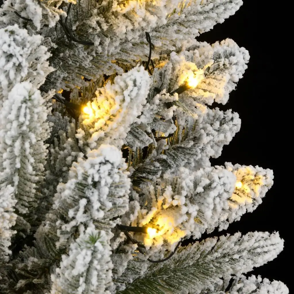 Artificial Christmas Tree 120cm 150 LED Lights Flocked Snow Green Seasonal Decor