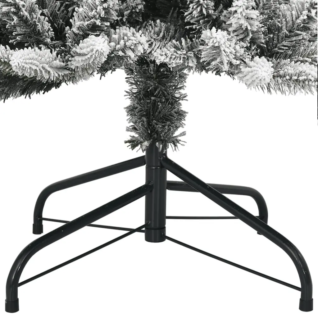 Artificial Christmas Tree 120cm 150 LED Lights Flocked Snow Green Seasonal Decor
