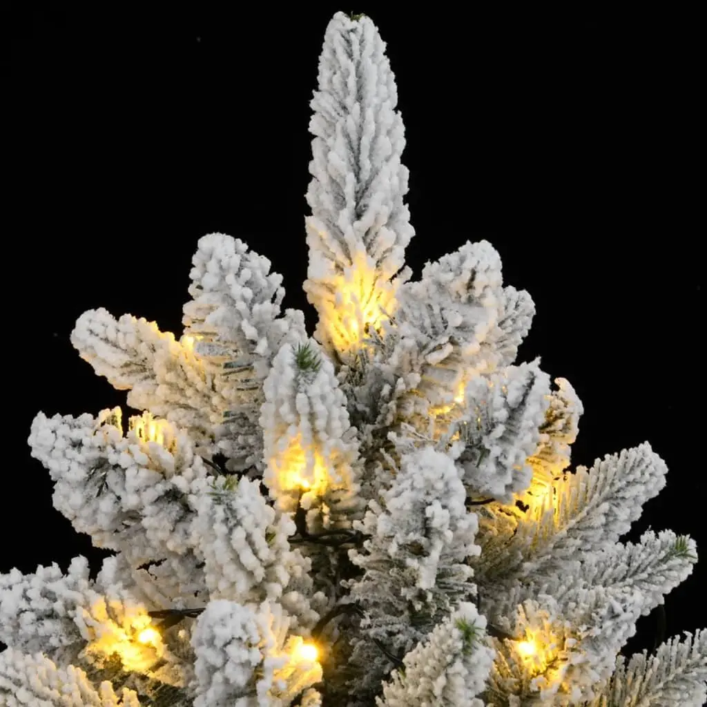 Artificial Christmas Tree 210cm Green 300 LED Lights Flocked Snow Holiday Decor