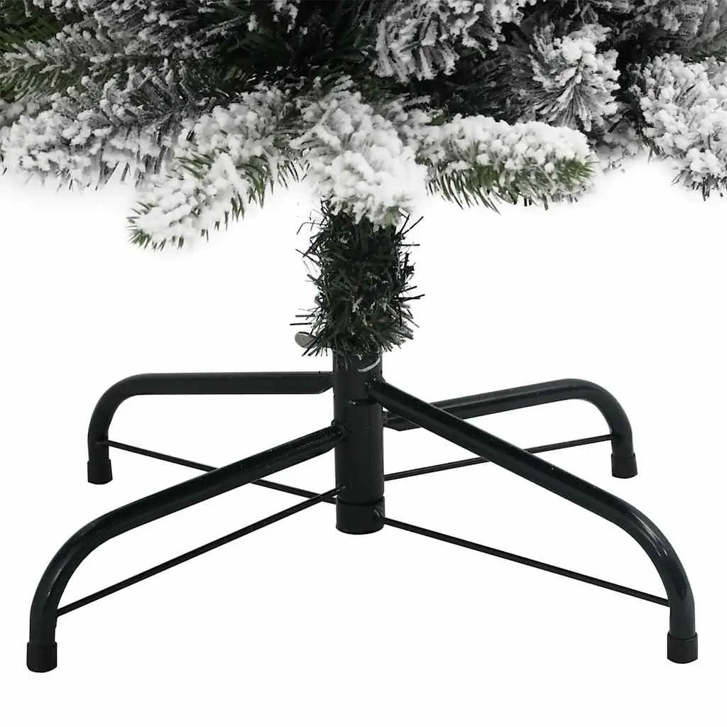 Artificial Christmas Tree 120cm Green 150 LEDs Flocked Snow Slim Bushy Realistic