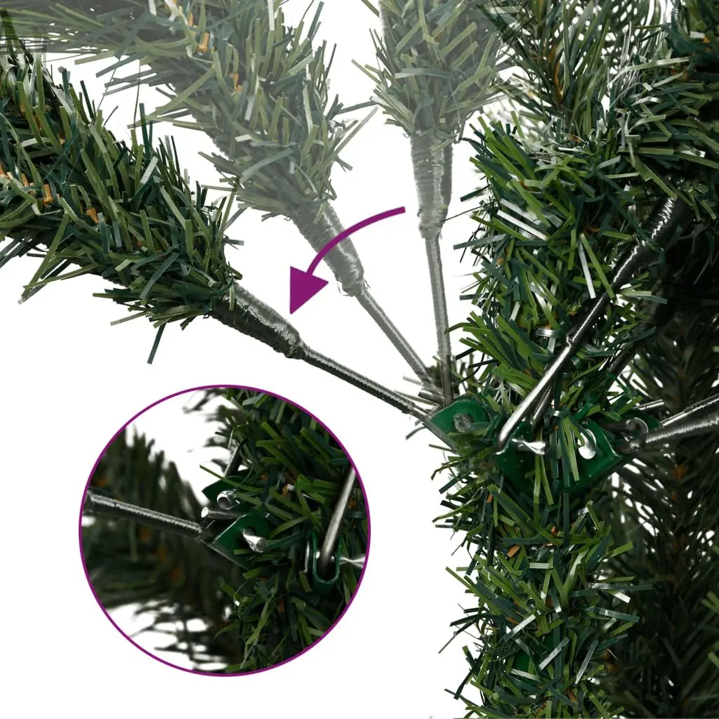 Artificial Christmas Tree 210cm Green PVC Hinged Branches 300 LED Lights