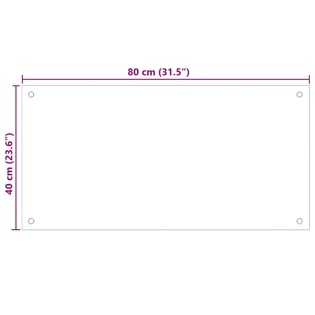 Kitchen Backsplash Tempered Glass Splash Guard 80x40 cm Transparent Set of 2