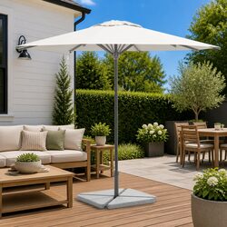 Umbrella Weight Plates 4 pcs Triangular Grey Base Outdoor Parasol Stabiliser