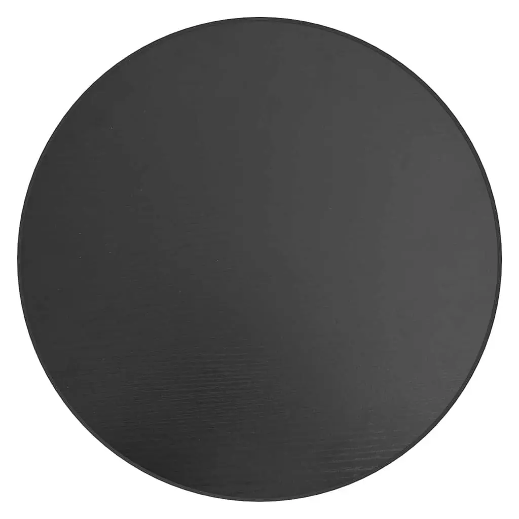 Round Tea Table MDF Top Black Contemporary Side End Table