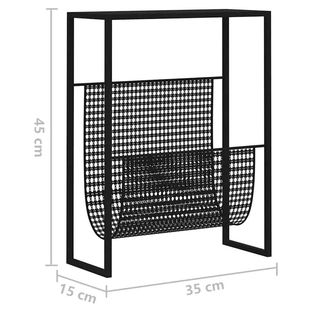 Magazine Rack Steel Storage Organiser Display Stand Black