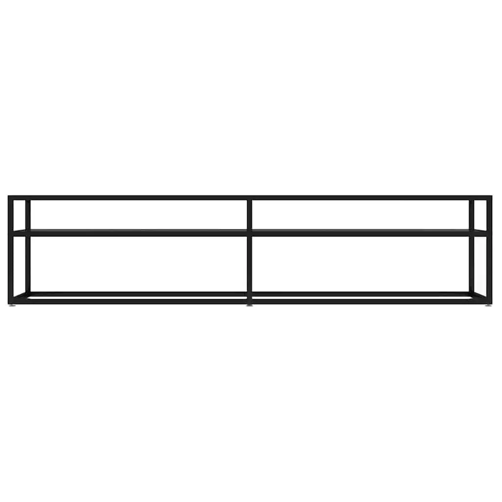 TV Cabinet Tempered Glass Shelving Unit Black 180 x 40 x 40.5 cm