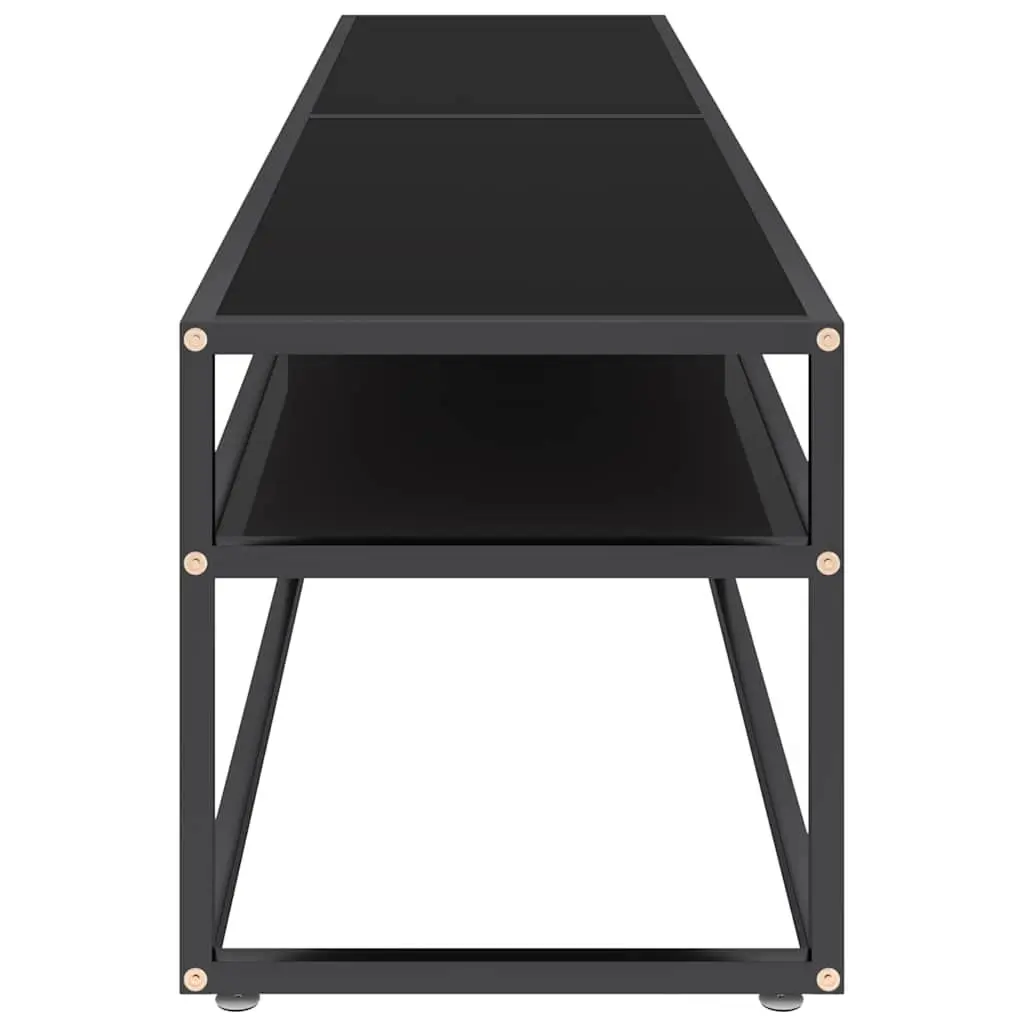 TV Cabinet Tempered Glass Shelving Unit Black 180 x 40 x 40.5 cm