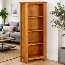 4-Tier Wooden Bookcase 45x22x110 cm Brown Standing Shelf Storage Display Unit