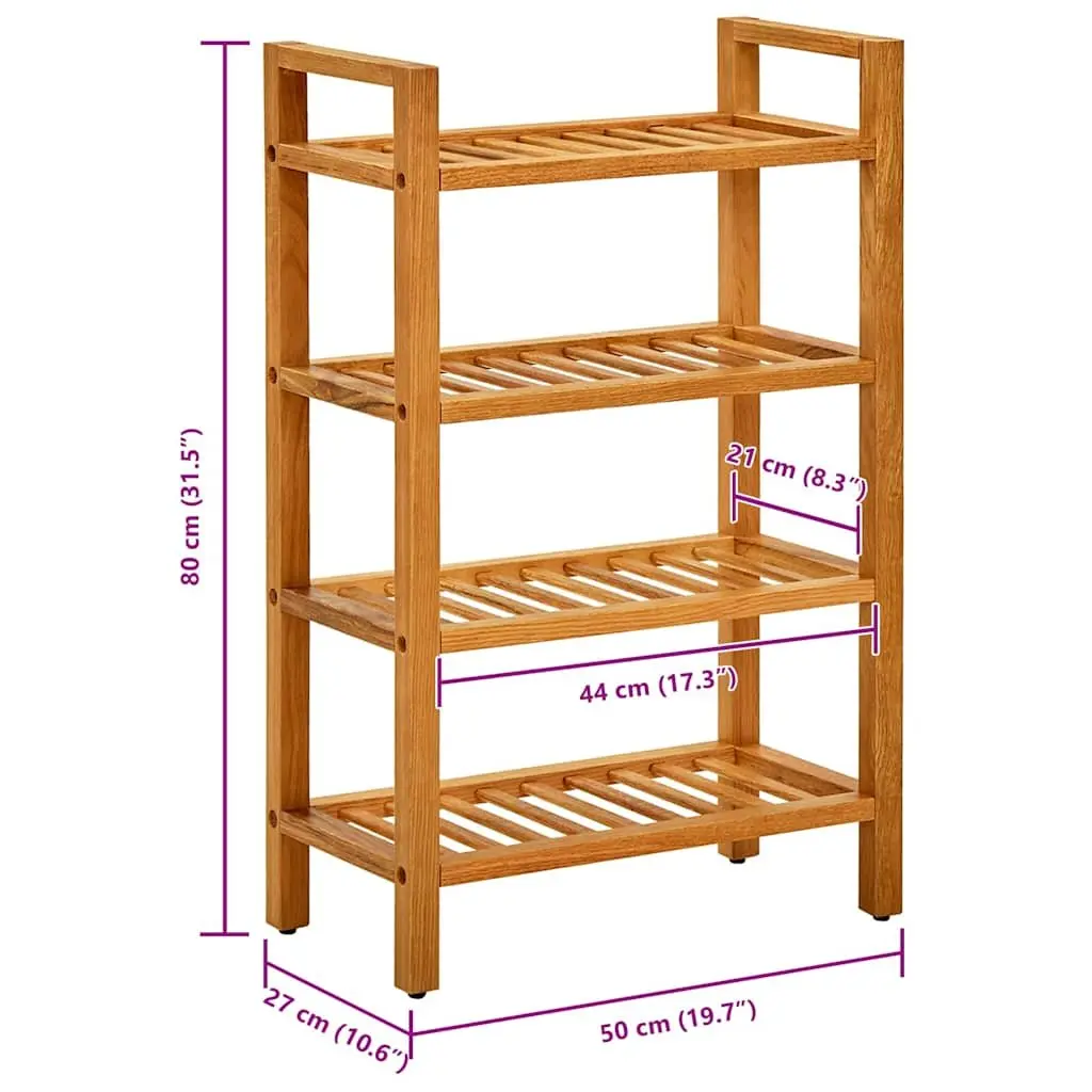 Wooden Shoe Rack 4 Shelves Brown Hallway Storage Organiser Home Furniture