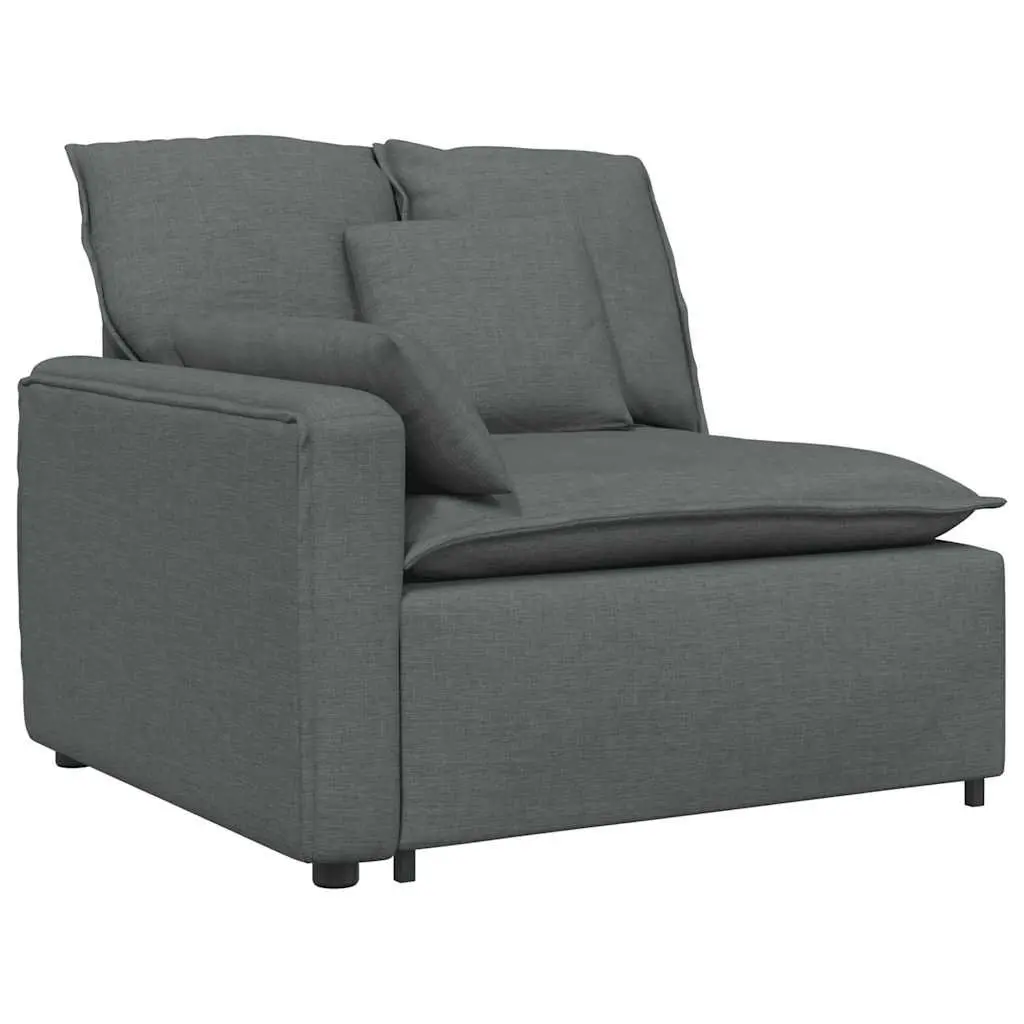 Modular Sectional Sofa Three-Seater Lounger Grey Cushions Living Room Furniture