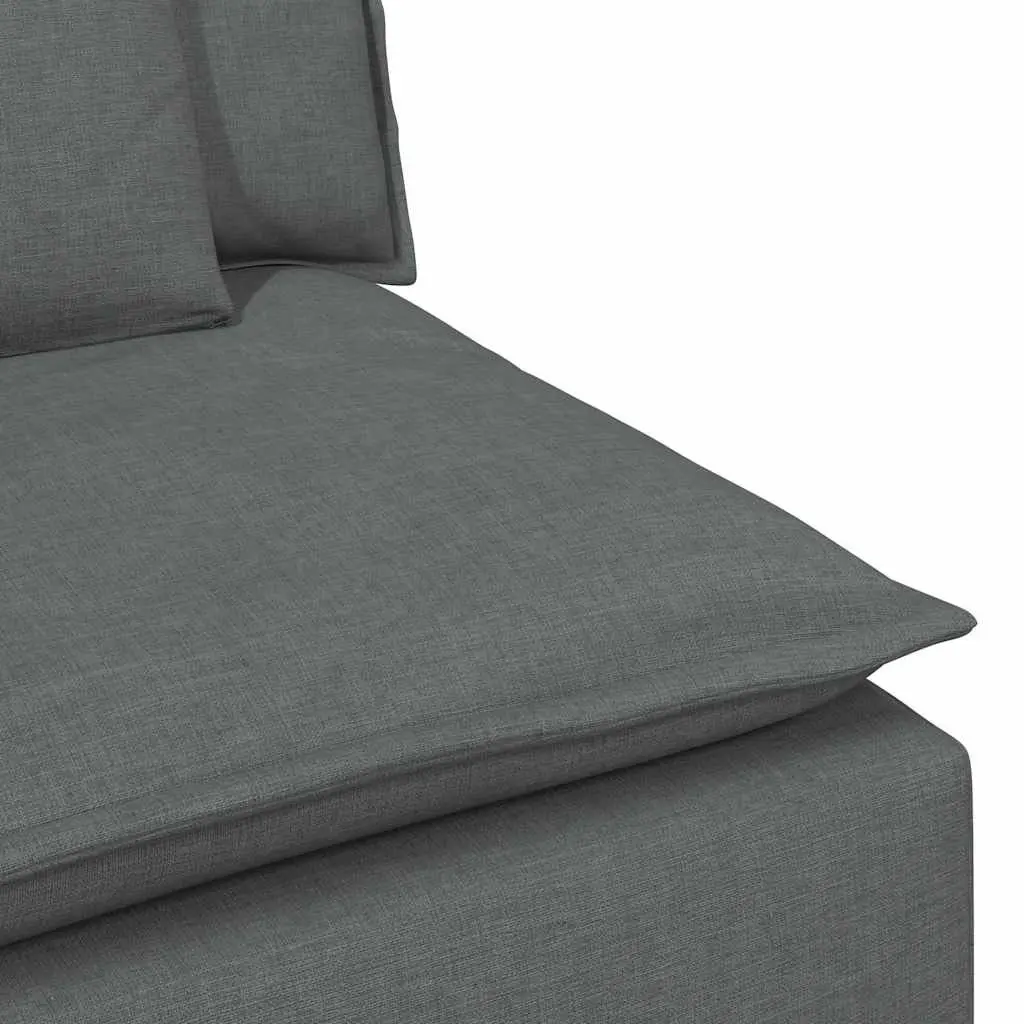 Modular Sectional Sofa Three-Seater Lounger Grey Cushions Living Room Furniture
