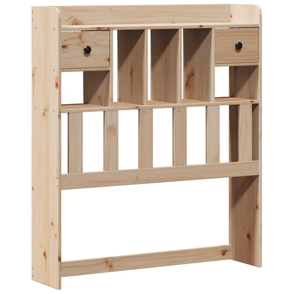 Bookcase Bed Frame Solid Pine Wood 90x190cm Brown