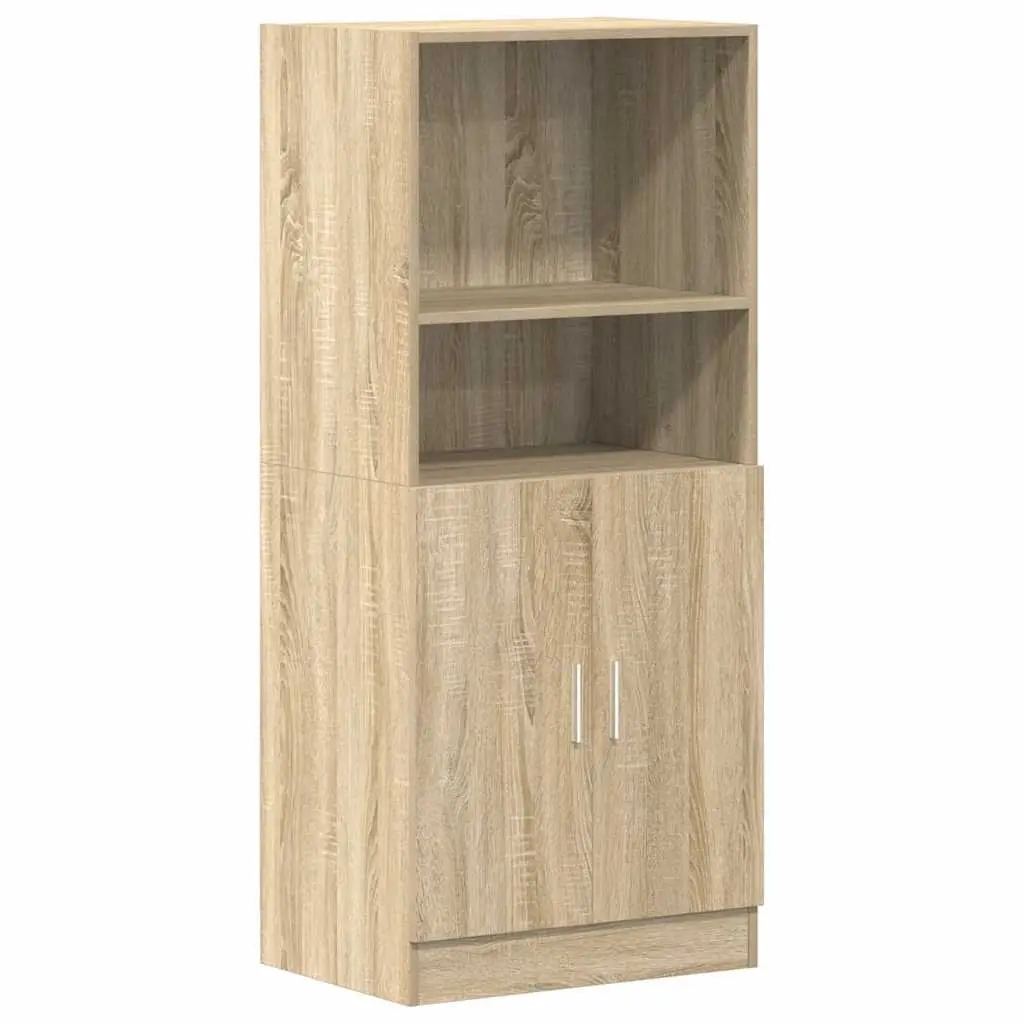 Kitchen Cabinet Set 3 Piece Wall Mounted Storage Shelves Engineered Wood Brown