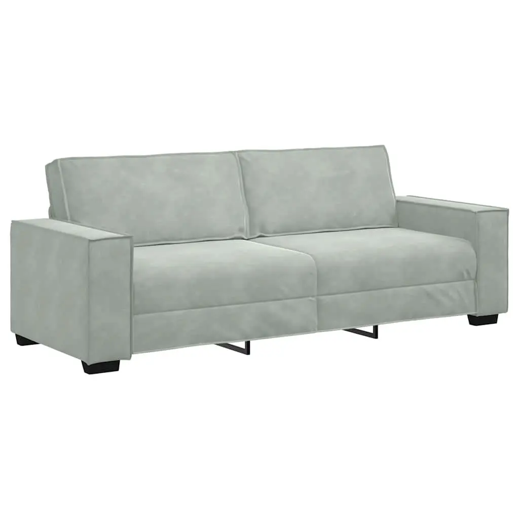 3 Piece Sofa Set Grey Linen-Blend Indoor Furniture Armchairs Two-Seater Three-Seater