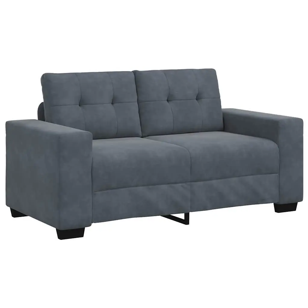 3 Piece Sofa Set Grey Velvet Armchair 2 Seater 3 Seater Modern Lounge Suite