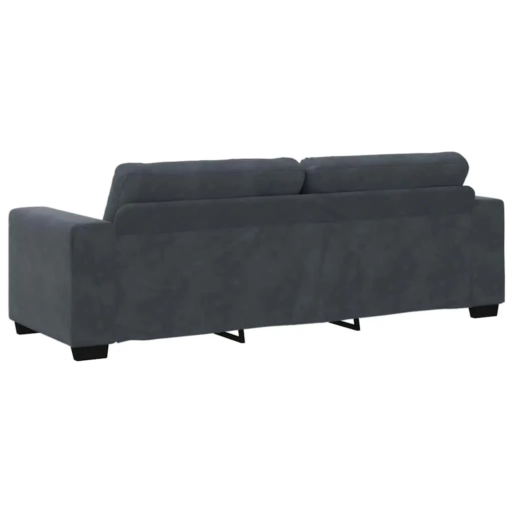 3 Piece Sofa Set Grey Velvet Armchair 2 Seater 3 Seater Modern Lounge Suite